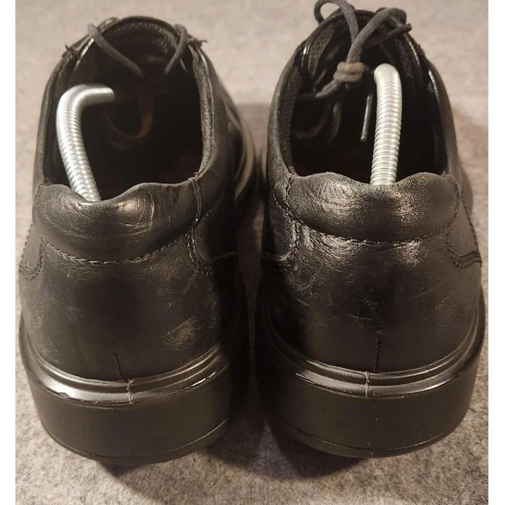 Ecco Shoes‎ Mens Size 11.5 Black Leather Derby Dress Lace Up Comfort Shock Point
